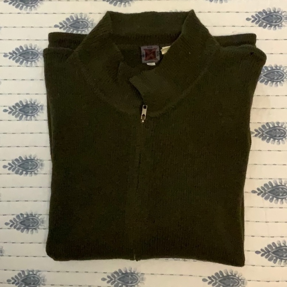 NDX XL Brown Zipper Down Sweater